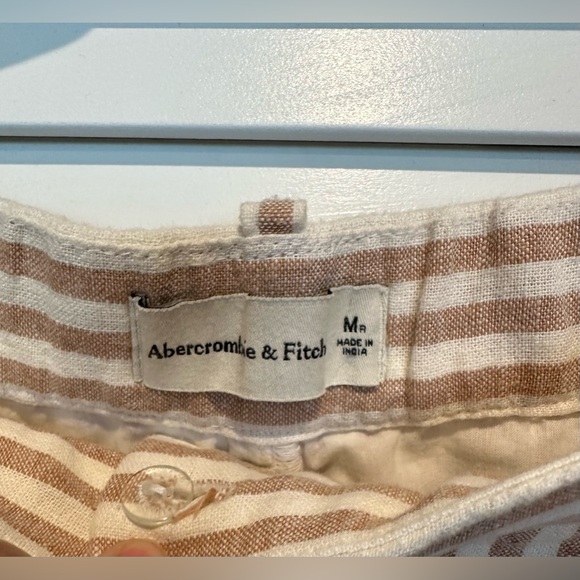 Abercrombie & Fitch • linen-blend sloane tailored wide leg pant sz M regular - Picture 3 of 5